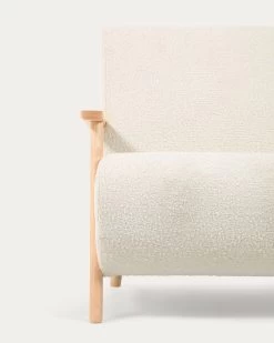 Meghan Armchair In White Fleece With Solid Ash Legs With Natural Finish | Kave Home 14 Meghan Armchair In White Fleece With Solid Ash Legs With Natural Finish | Kave Home -Quality Furniture Store S517J33 1D01