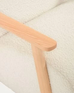 Meghan Armchair In White Fleece With Solid Ash Legs With Natural Finish | Kave Home 16 Meghan Armchair In White Fleece With Solid Ash Legs With Natural Finish | Kave Home -Quality Furniture Store S517J33 1D02