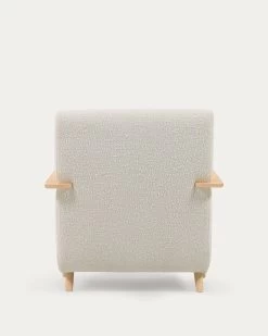 Meghan Armchair In White Fleece With Solid Ash Legs With Natural Finish | Kave Home 21 Meghan Armchair In White Fleece With Solid Ash Legs With Natural Finish | Kave Home -Quality Furniture Store S517J33 1V05