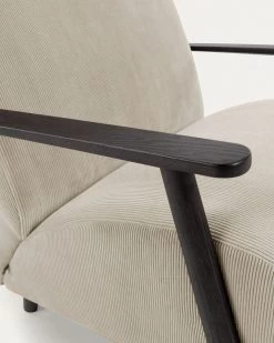 Meghan Armchair In Beige Corduroy With Solid Ash Legs In A Wenge Finish | Kave Home 12 Meghan Armchair In Beige Corduroy With Solid Ash Legs In A Wenge Finish | Kave Home -Quality Furniture Store S517PN36 1D01