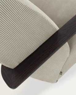 Meghan Armchair In Beige Corduroy With Solid Ash Legs In A Wenge Finish | Kave Home 14 Meghan Armchair In Beige Corduroy With Solid Ash Legs In A Wenge Finish | Kave Home -Quality Furniture Store S517PN36 1D02