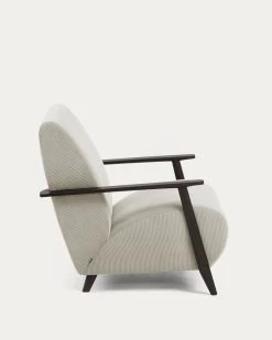 Meghan Armchair In Beige Corduroy With Solid Ash Legs In A Wenge Finish | Kave Home 15 Meghan Armchair In Beige Corduroy With Solid Ash Legs In A Wenge Finish | Kave Home -Quality Furniture Store S517PN36 1V02