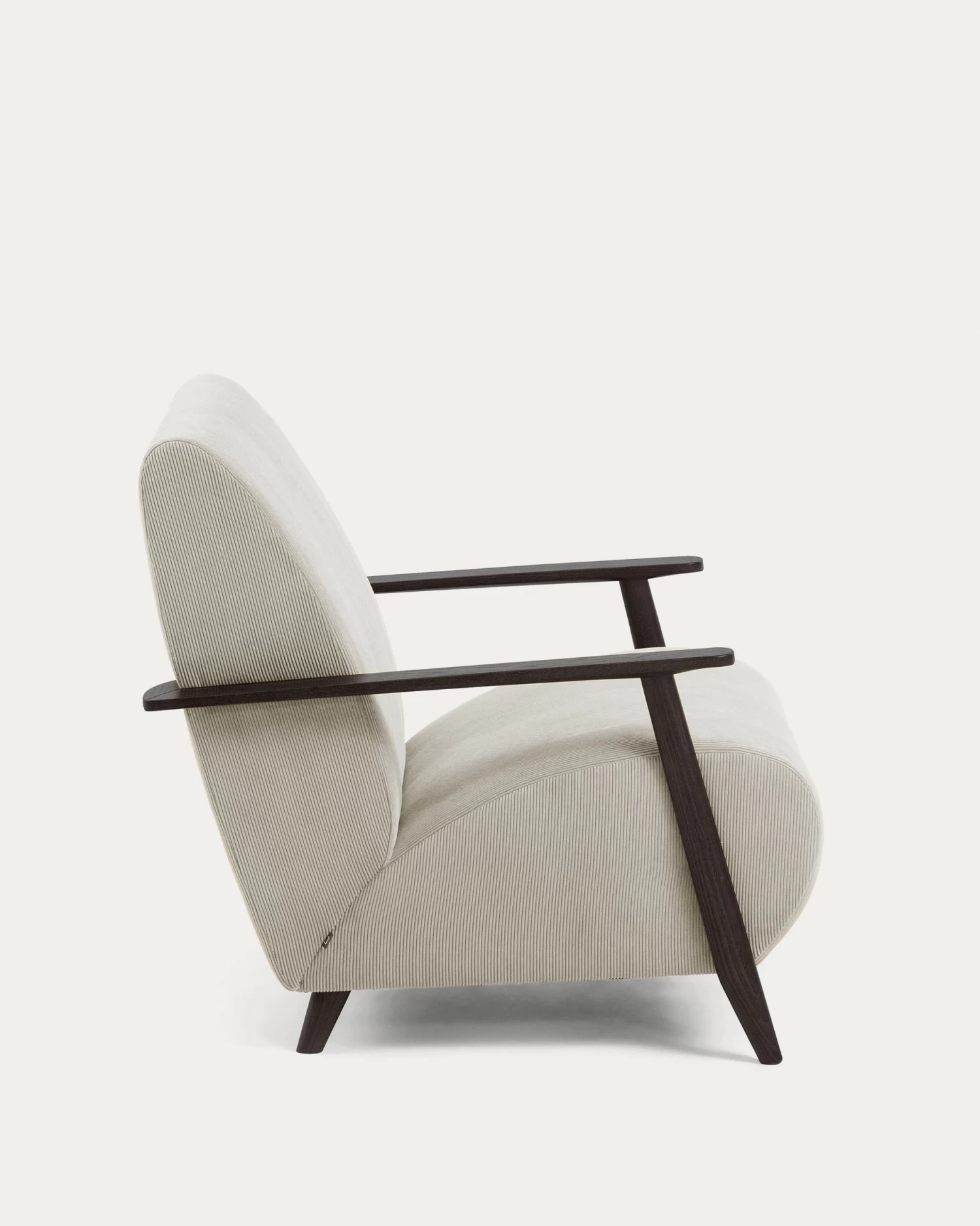 Meghan Armchair In Beige Corduroy With Solid Ash Legs In A Wenge Finish | Kave Home 8 Meghan Armchair In Beige Corduroy With Solid Ash Legs In A Wenge Finish | Kave Home - Image 6