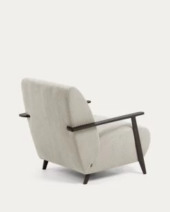 Meghan Armchair In Beige Corduroy With Solid Ash Legs In A Wenge Finish | Kave Home 16 Meghan Armchair In Beige Corduroy With Solid Ash Legs In A Wenge Finish | Kave Home -Quality Furniture Store S517PN36 1V03