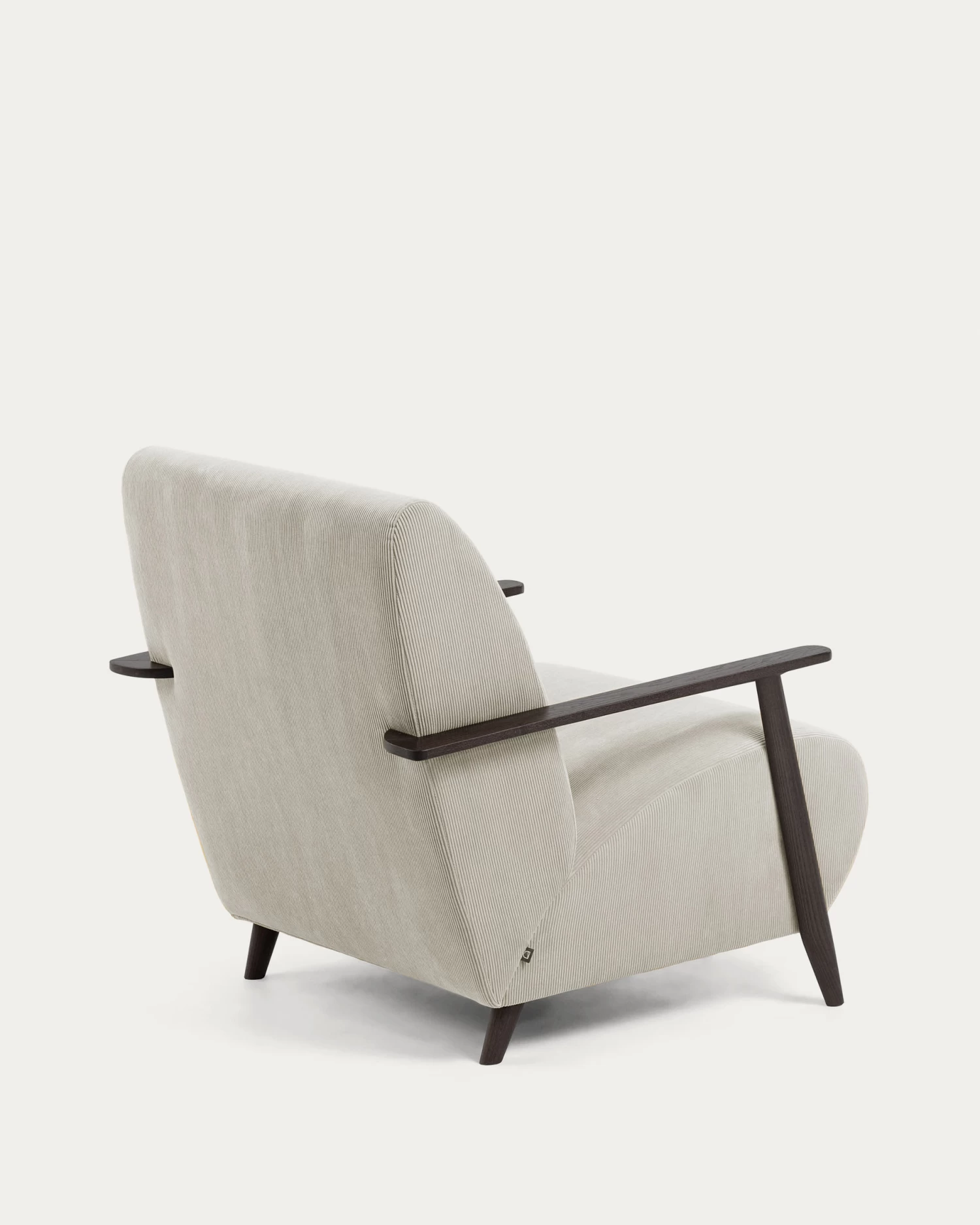 Meghan Armchair In Beige Corduroy With Solid Ash Legs In A Wenge Finish | Kave Home 9 Meghan Armchair In Beige Corduroy With Solid Ash Legs In A Wenge Finish | Kave Home - Image 7