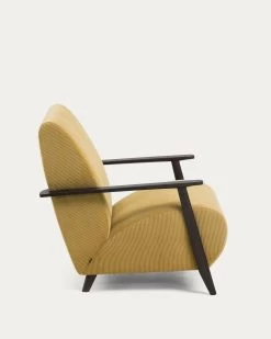 Meghan Armchair In Mustard Corduroy With Solid Ash Legs With Wenge Finish | Kave Home 14 Meghan Armchair In Mustard Corduroy With Solid Ash Legs With Wenge Finish | Kave Home -Quality Furniture Store S517PN81 1V02