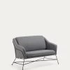 Brida 2 Seater Sofa In Dark Grey 128 Cm | Kave Home 1 Brida 2 Seater Sofa In Dark Grey 128 Cm | Kave Home -Quality Furniture Store S521J02 1V01