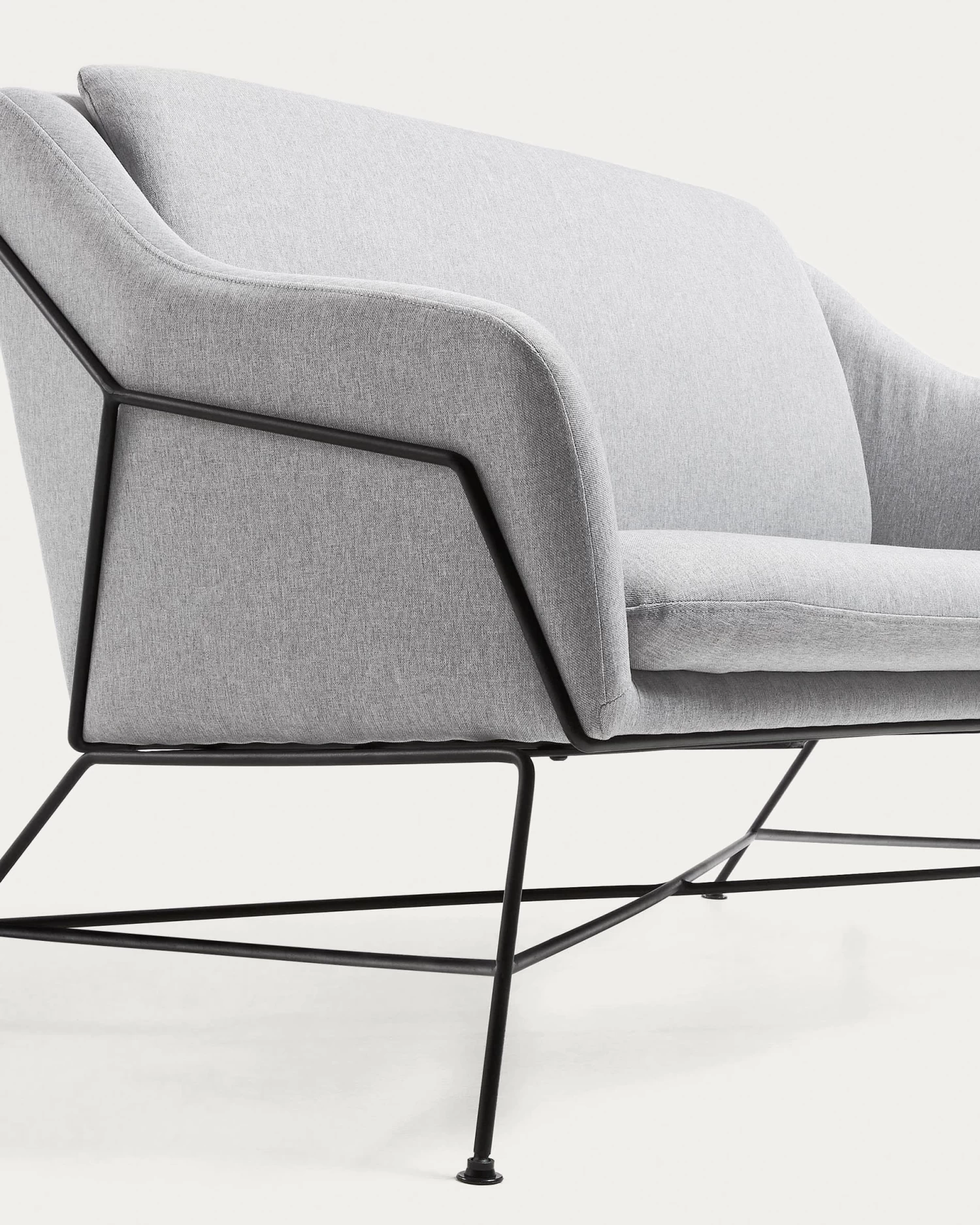 Brida 2 Seater Sofa In Lightgrey 128 Cm | Kave Home 9 Brida 2 Seater Sofa In Lightgrey 128 Cm | Kave Home - Image 7