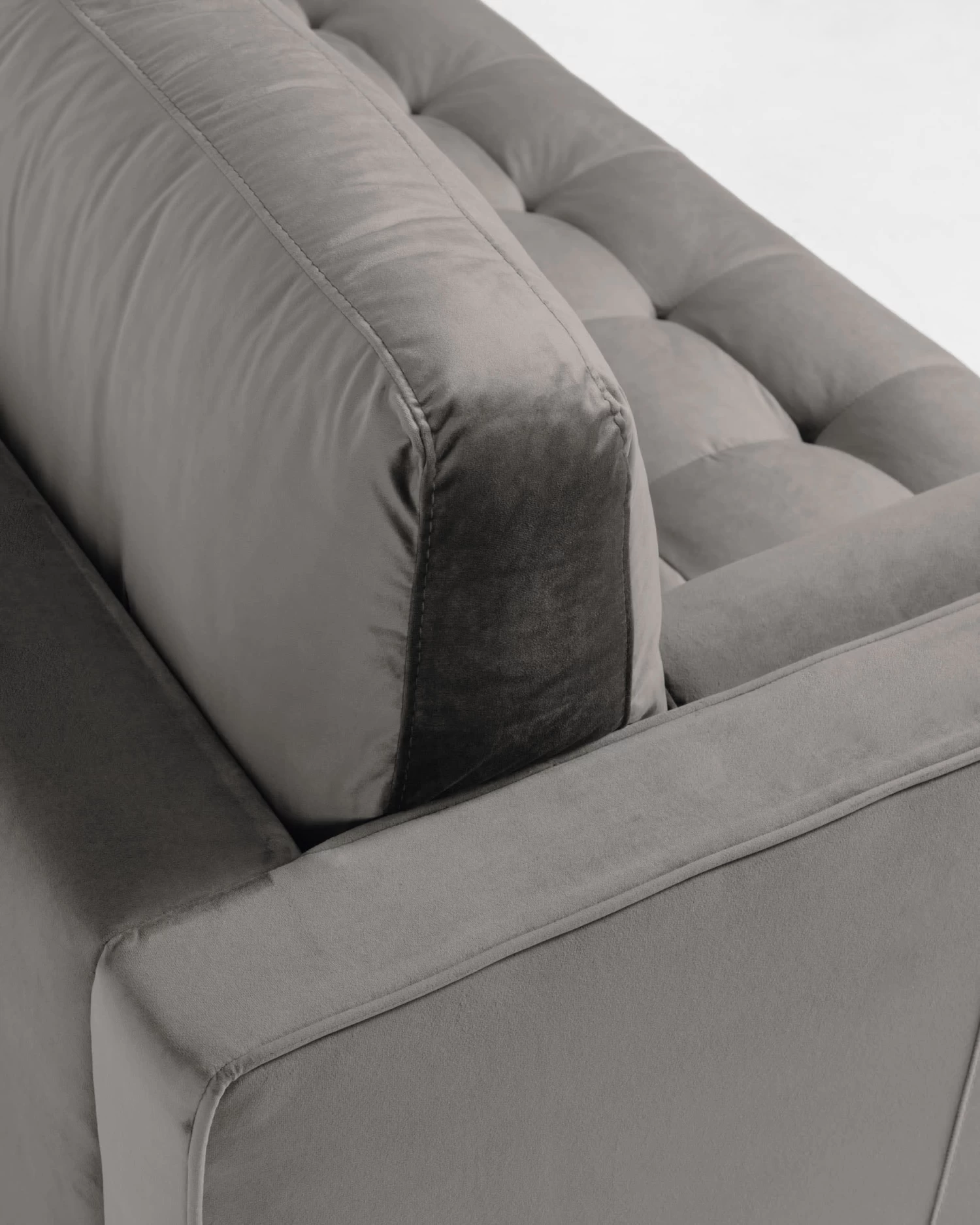 Debra 3 Seater Sofa In Grey Velvet 220 Cm | Kave Home 7 Debra 3 Seater Sofa In Grey Velvet 220 Cm | Kave Home - Image 5