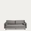 Debra 3 Seater Sofa In Grey Velvet 220 Cm | Kave Home