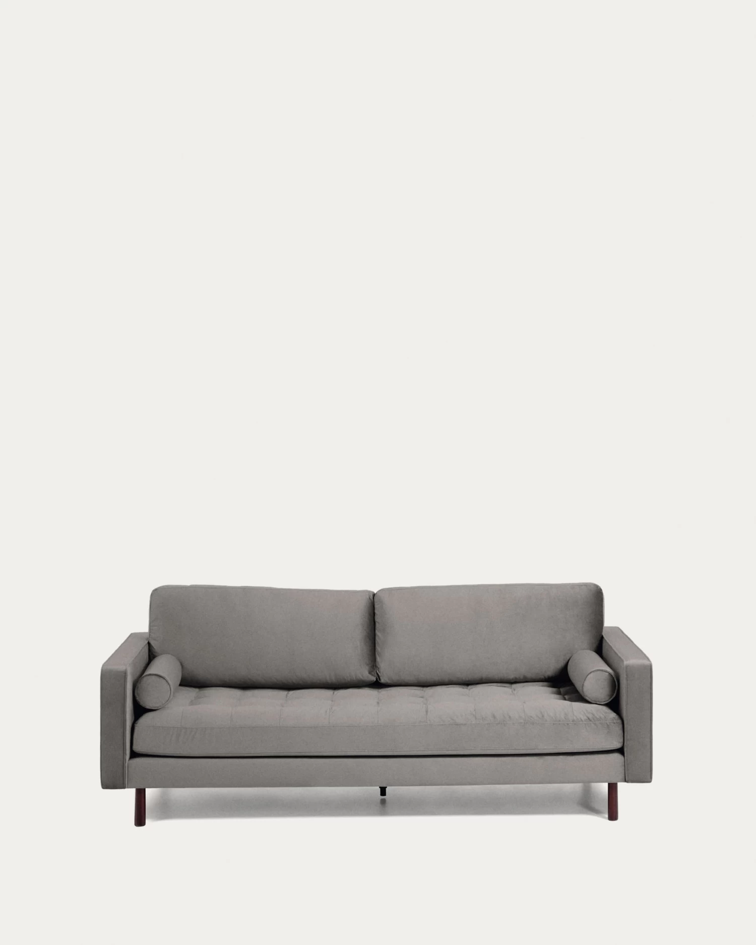 Debra 3 Seater Sofa In Grey Velvet 220 Cm | Kave Home 3 Debra 3 Seater Sofa In Grey Velvet 220 Cm | Kave Home