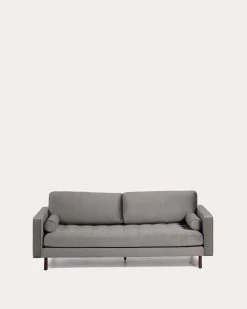 Debra 3 Seater Sofa In Grey Velvet 220 Cm | Kave Home 11 Debra 3 Seater Sofa In Grey Velvet 220 Cm | Kave Home -Quality Furniture Store S548JU03 1V02