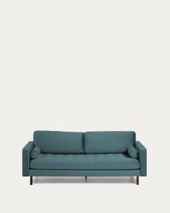 Debra 3 Seater Sofa In Turquoise Velvet 222 Cm | Kave Home -Quality Furniture Store S548JU80 1V02