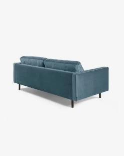 Debra 3 Seater Sofa In Turquoise Velvet 222 Cm | Kave Home -Quality Furniture Store S548JU80 1V03