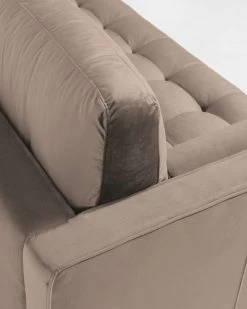 Debra 3 Seater Sofa In Beige Velvet 222 Cm | Kave Home -Quality Furniture Store S548JU85 1D03