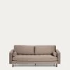 Debra 3 Seater Sofa In Beige Velvet 222 Cm | Kave Home 1 Debra 3 Seater Sofa In Beige Velvet 222 Cm | Kave Home -Quality Furniture Store S548JU85 1V01