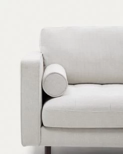 Sofa Debra 3-seater In Pearl Chenille And Wengue Finish Legs 222 Cm -Quality Furniture Store S548TB12 1D01