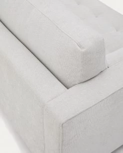 Sofa Debra 3-seater In Pearl Chenille And Wengue Finish Legs 222 Cm -Quality Furniture Store S548TB12 1D04