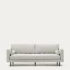 Sofa Debra 3-seater In Pearl Chenille And Wengue Finish Legs 222 Cm -Quality Furniture Store S548TB12 1V01