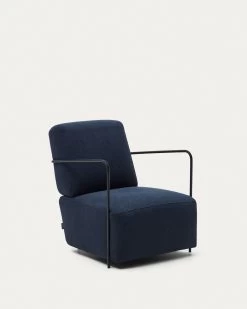 Gamer Armchair In Blue And Metal With Black Finish | Kave Home