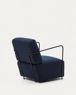 Gamer Armchair In Blue And Metal With Black Finish | Kave Home 14 Gamer Armchair In Blue And Metal With Black Finish | Kave Home -Quality Furniture Store S564AU25 1V02