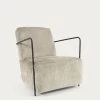 Gamer Armchair In Beige Chenille And Metal With Black Finish | Kave Home 2 Gamer Armchair In Beige Chenille And Metal With Black Finish | Kave Home -Quality Furniture Store S564BG12 1V01