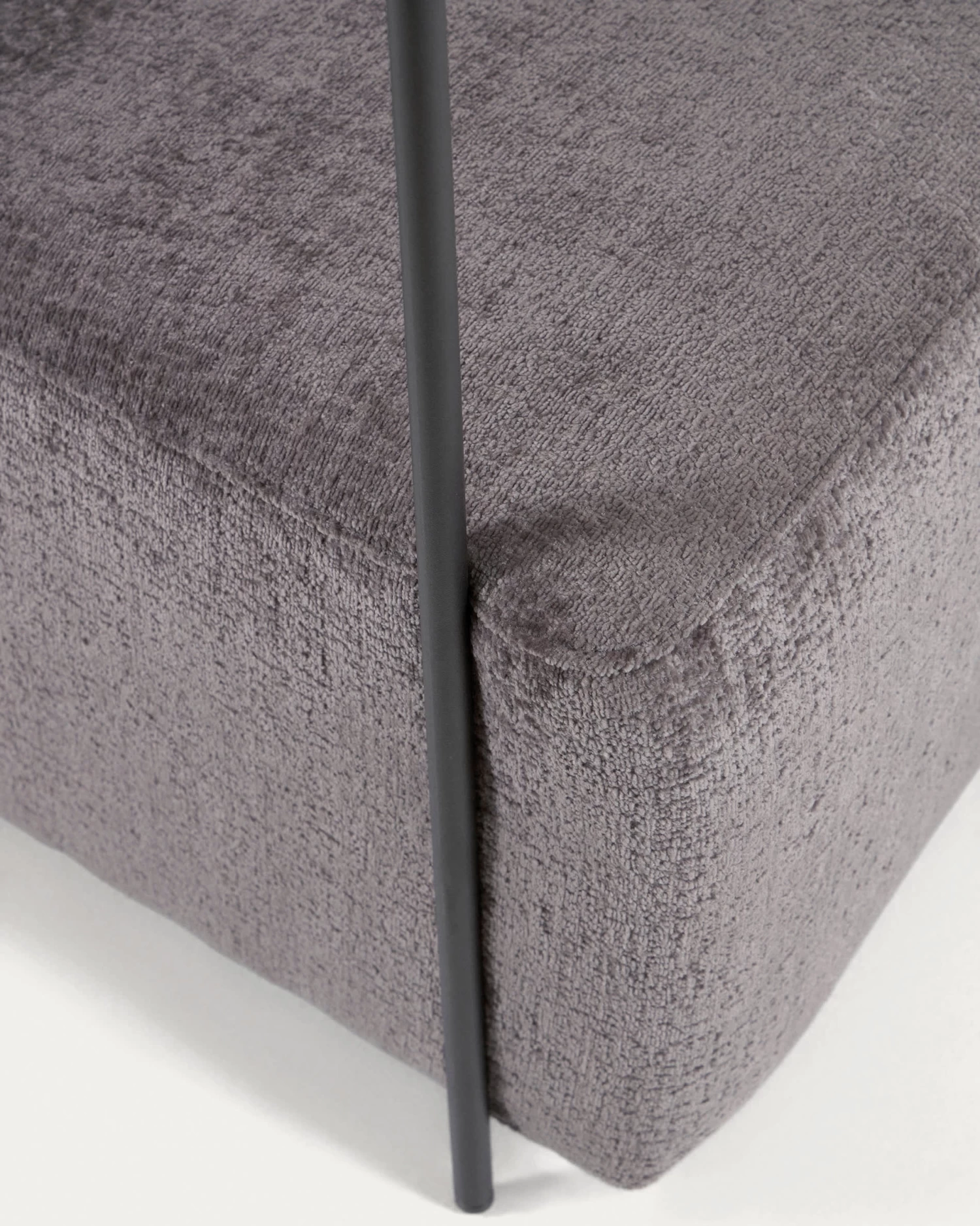 Gamer Armchair In Grey Chenille And Metal With Black Finish | Kave Home 7 Gamer Armchair In Grey Chenille And Metal With Black Finish | Kave Home - Image 5