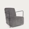 Gamer Armchair In Grey Chenille And Metal With Black Finish | Kave Home 1 Gamer Armchair In Grey Chenille And Metal With Black Finish | Kave Home -Quality Furniture Store S564BG15 1V01