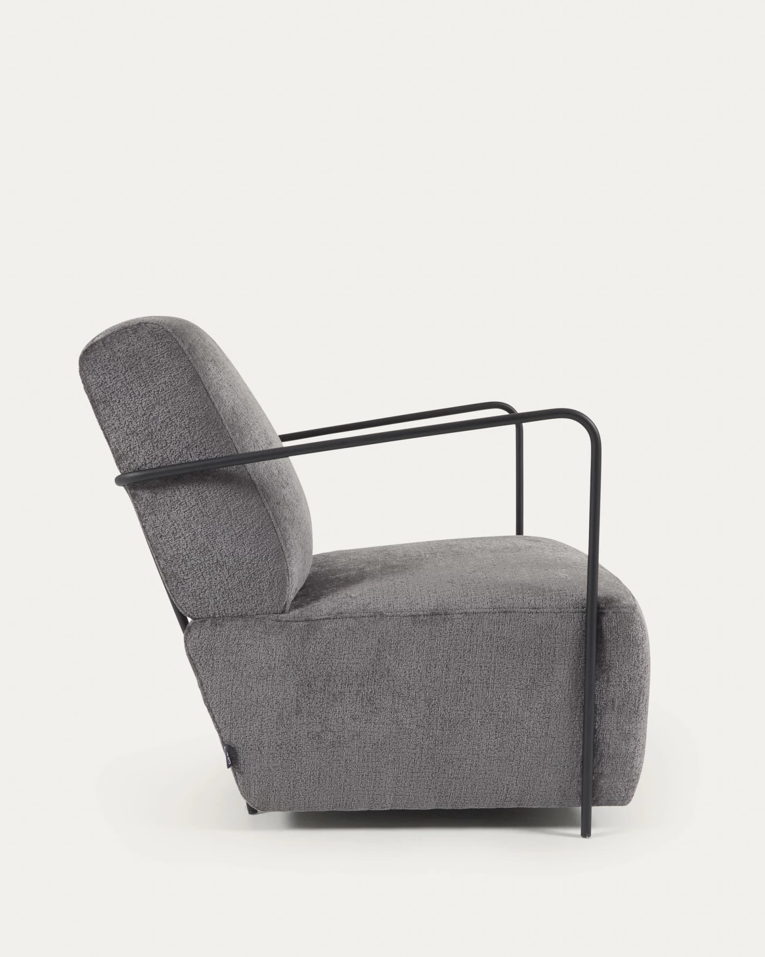 Gamer Armchair In Grey Chenille And Metal With Black Finish | Kave Home 8 Gamer Armchair In Grey Chenille And Metal With Black Finish | Kave Home - Image 6