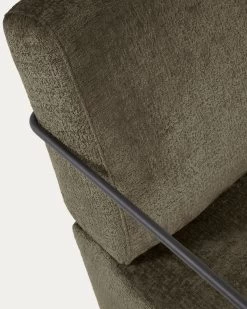 Gamer Armchair In Green Chenille And Metal With Black Finish | Kave Home 14 Gamer Armchair In Green Chenille And Metal With Black Finish | Kave Home -Quality Furniture Store S564BG19 1D01