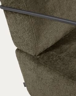 Gamer Armchair In Green Chenille And Metal With Black Finish | Kave Home 18 Gamer Armchair In Green Chenille And Metal With Black Finish | Kave Home -Quality Furniture Store S564BG19 1D03