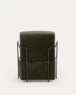 Gamer Armchair In Green Chenille And Metal With Black Finish | Kave Home 20 Gamer Armchair In Green Chenille And Metal With Black Finish | Kave Home -Quality Furniture Store S564BG19 1V04