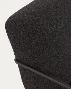 Gamer Armchair In Black Shearling And Metal With Black Finish | Kave Home -Quality Furniture Store S564J01 1D03