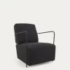Gamer Armchair In Black Shearling And Metal With Black Finish | Kave Home -Quality Furniture Store S564J01 1V01