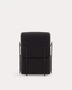 Gamer Armchair In Black Shearling And Metal With Black Finish | Kave Home -Quality Furniture Store S564J01 1V04