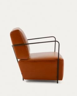 Gamer Armchair In Brown Synthetic Leather And Metal With Black Finish | Kave Home 10 Gamer Armchair In Brown Synthetic Leather And Metal With Black Finish | Kave Home -Quality Furniture Store S564OX09 1V02