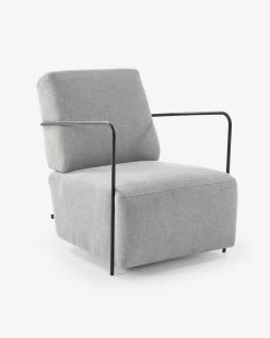 Gamer Armchair In Light Grey And Metal With Black Finish | Kave Home