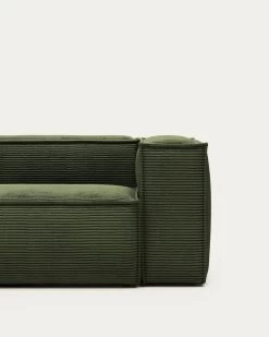 Blok 3 Seater Sofa In Green Wide Seam Corduroy 240 Cm | Kave Home -Quality Furniture Store S570LN19 1D01
