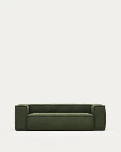 Blok 3 Seater Sofa In Green Wide Seam Corduroy 240 Cm | Kave Home