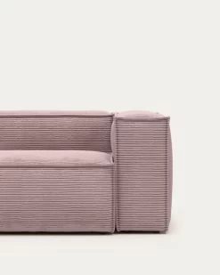 Blok 3 Seater Sofa In Pink Wide Seam Corduroy 240 Cm | Kave Home -Quality Furniture Store S570LN24 1D01