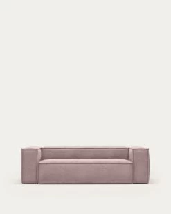 Blok 3 Seater Sofa In Pink Wide Seam Corduroy 240 Cm | Kave Home