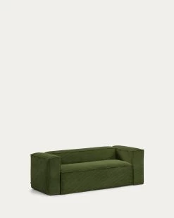 Blok 2 Seater Sofa In Green Wide Seam Corduroy 210 Cm | Kave Home 15 Blok 2 Seater Sofa In Green Wide Seam Corduroy 210 Cm | Kave Home -Quality Furniture Store S571LN19 1V02