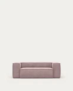 Blok 2 Seater Sofa In Pink Wide Seam Corduroy 210 Cm | Kave Home