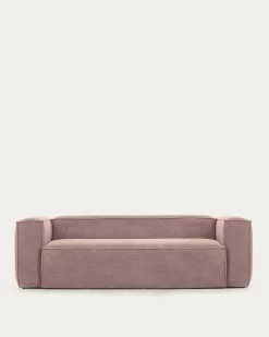 Blok 2 Seater Sofa In Pink Wide Seam Corduroy 210 Cm | Kave Home -Quality Furniture Store S571LN24 1V02
