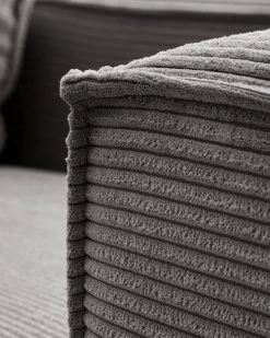 Blok 4 Seater Sofa With Left Side Chaise Longue In Grey Wide Seam Corduroy 330 Cm | Kave Home 17 Blok 4 Seater Sofa With Left Side Chaise Longue In Grey Wide Seam Corduroy 330 Cm | Kave Home -Quality Furniture Store S572LN15 1D03