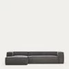 Blok 4 Seater Sofa With Left Side Chaise Longue In Grey Wide Seam Corduroy 330 Cm | Kave Home -Quality Furniture Store S572LN15 1V01