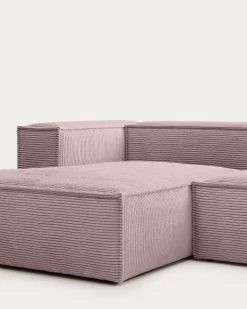 Blok 4 Seater Sofa With Left Side Chaise Longue In Pink Wide Seam Corduroy 330 Cm | Kave Home 14 Blok 4 Seater Sofa With Left Side Chaise Longue In Pink Wide Seam Corduroy 330 Cm | Kave Home -Quality Furniture Store S572LN24 1D01