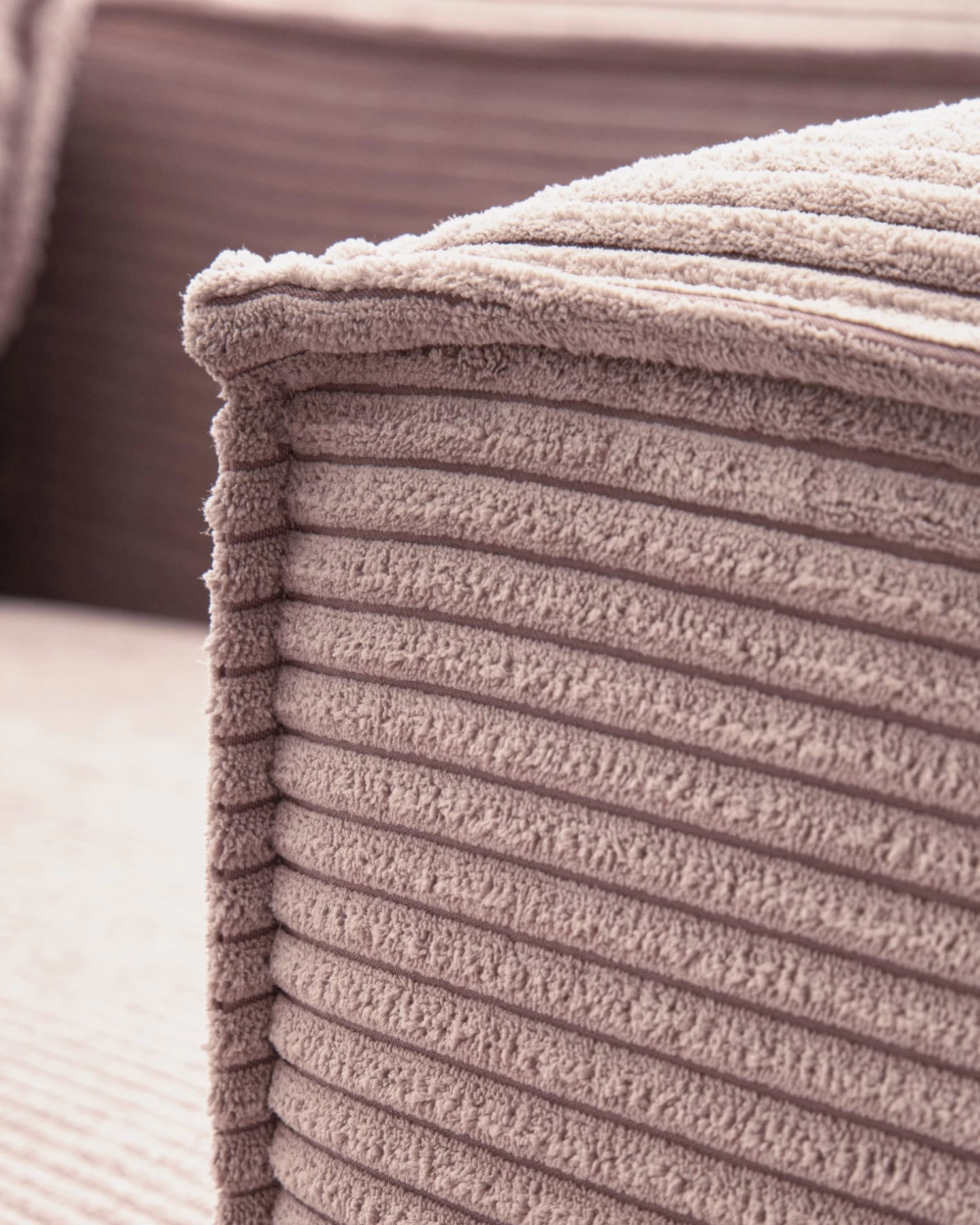 Blok 4 Seater Sofa With Left Side Chaise Longue In Pink Wide Seam Corduroy 330 Cm | Kave Home 8 Blok 4 Seater Sofa With Left Side Chaise Longue In Pink Wide Seam Corduroy 330 Cm | Kave Home - Image 6