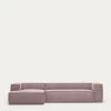 Blok 4 Seater Sofa With Left Side Chaise Longue In Pink Wide Seam Corduroy 330 Cm | Kave Home 1 Blok 4 Seater Sofa With Left Side Chaise Longue In Pink Wide Seam Corduroy 330 Cm | Kave Home -Quality Furniture Store S572LN24 1V01