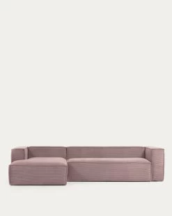 Blok 4 Seater Sofa With Left Side Chaise Longue In Pink Wide Seam Corduroy 330 Cm | Kave Home 16 Blok 4 Seater Sofa With Left Side Chaise Longue In Pink Wide Seam Corduroy 330 Cm | Kave Home -Quality Furniture Store S572LN24 1V02